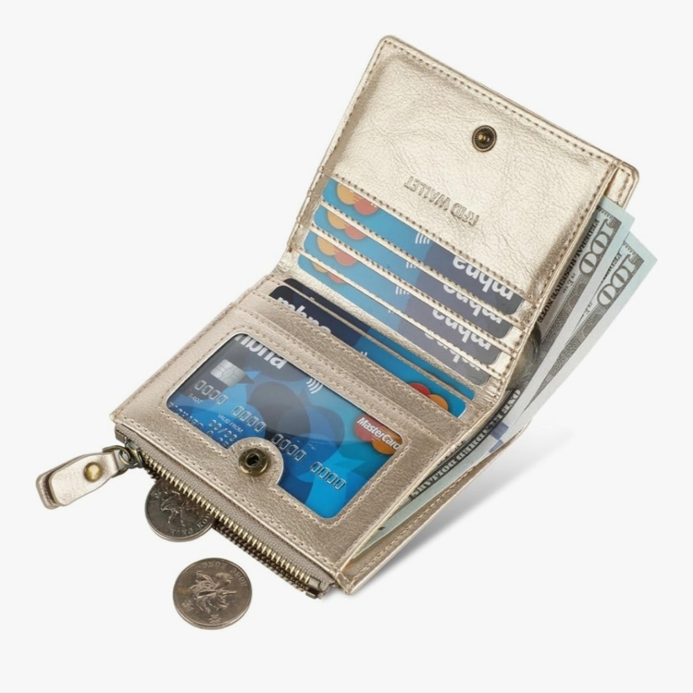 Lavemi Ultra Thin Compact Leather Womens RFID Wallet